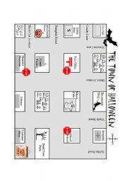 Town of Halloween Map for Directions lesson