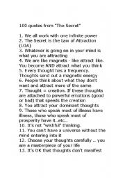 English Worksheet: inspiring quotes