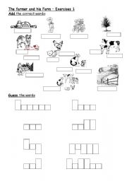 English worksheet: The farmer and his farm - Exercises 1