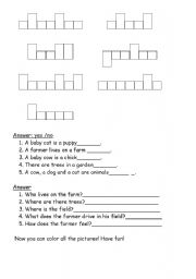 English worksheet: The Farmer and his Farm - Exercises 2