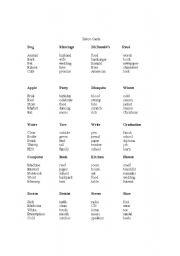 English Worksheet: taboo words