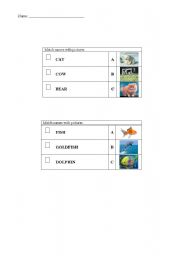 English worksheet: ANIMALS - match exercise - Part B