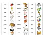 English Worksheet: Animal domino