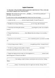 English Worksheet: Connection Words