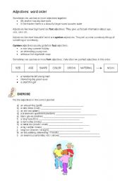 English Worksheet: How to describe people and things: adjective order