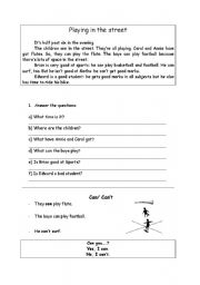 English worksheet: Can/cant
