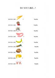 English Worksheet: DO YOU LIKE...?