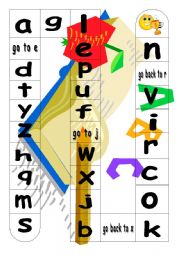 English Worksheet: alphabet game