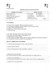 English Worksheet: giving advice