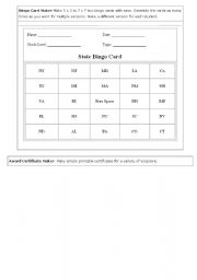 English Worksheet: Bingo Card Maker