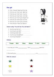 English Worksheet: Has got - very easy