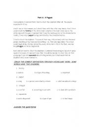 English Worksheet: Shooting an Elephant - Orwell (Part 2)