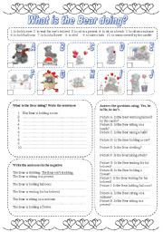 English Worksheet: What is the Bear doing? (2)