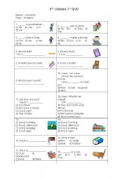 English worksheet: quiz