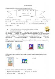 English Worksheet: preposition exercises