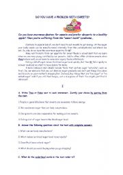 English Worksheet: Problem with sweets?