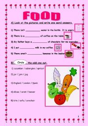 English worksheet: food - quantifiers