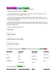 English Worksheet: Family
