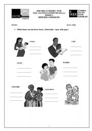 English Worksheet: famiy (writing practice)