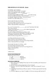 English Worksheet: SONG: These are the days of our lives