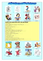 English worksheet: Adjectives with pictures