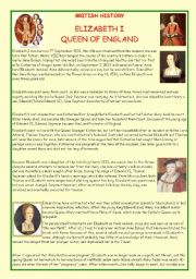 English Worksheet: Elizabeth I