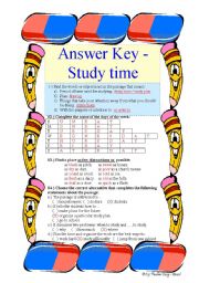 Study Time - 2 PAGES - ANWER KEY