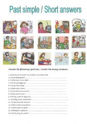 English Worksheet: Past simple / Short answers