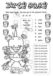 English Worksheet: Dirty Baby