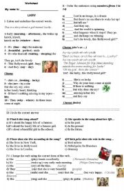 English Worksheet: Lucky By Britney Spears