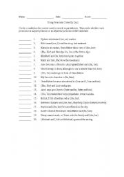 English worksheet: Pronouns Using them correctly