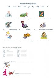 English worksheet: daily routines