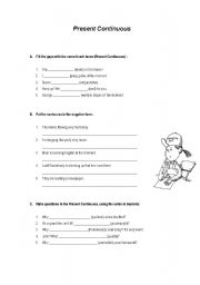 English worksheet: Present Continuous