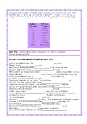 English Worksheet: REFLEXIVE PRONOUNS