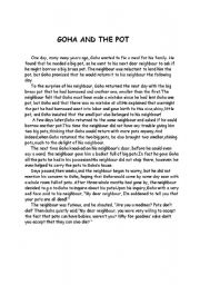 English Worksheet: folk tale