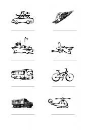 English Worksheet: vehicles
