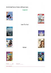 English Worksheet: Fiction/Non-Fiction Sort