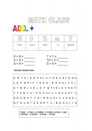 English worksheet: Math exercise ADD.