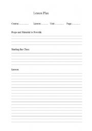 English Worksheet: Lesson Plan for Teachers