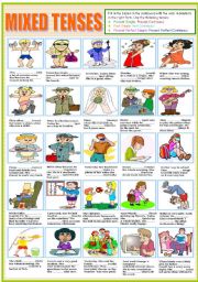 English Worksheet: MIXED TENSES