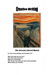 English Worksheet: Creative Writing - The Scream by Edvard Munch