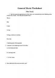 English worksheet: Movie Sheet