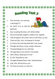 English Worksheet: Reading Test