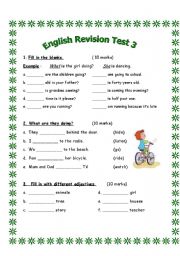 English Worksheet: English Revision Test