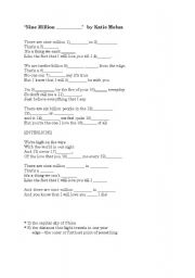 English worksheet: Nine Million Bicycles by Katie Melua