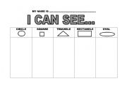 English Worksheet: I CAN SEE (shapes)