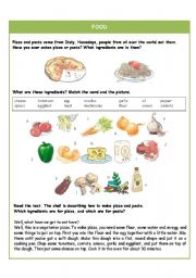 English Worksheet: Food