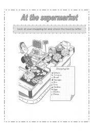 English Worksheet: At the supermarket