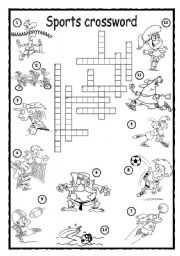 English Worksheet: Sports Crossword 1