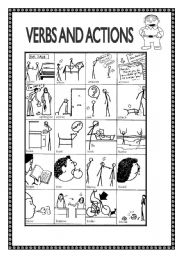 English Worksheet: VERBS AND ACTIONS (5 PAGES!!!)